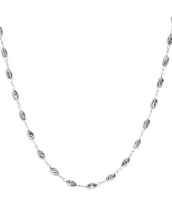 Collane Milor | Collana Girocollo Con Pepite Diamantate In Argento 925 Placcato Platino