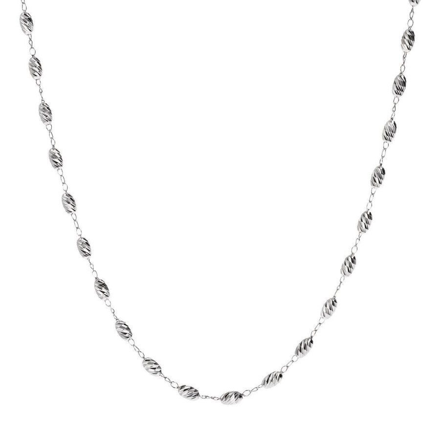 Collane Milor | Collana Girocollo Con Pepite Diamantate In Argento 925 Placcato Platino