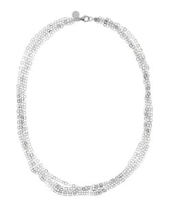 Collane Milor | Collana Multifilo Diamantata In Argento 925 Placcato Platino