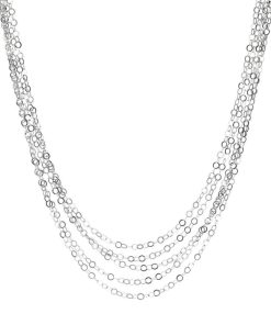 Collane Milor | Collana Multifilo Diamantata In Argento 925 Placcato Platino