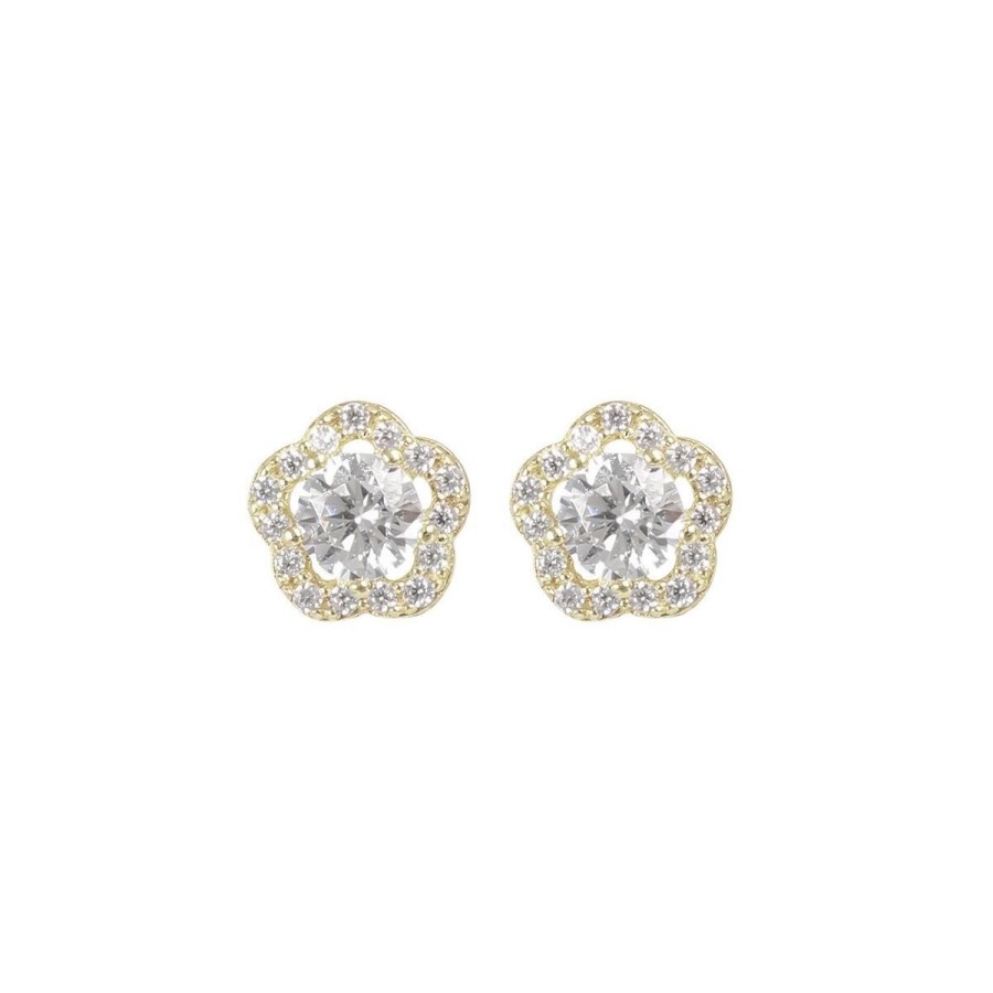 Orecchini Milor | Orecchini A Lobo Con Fire In Cubic Zirconia Oro 9Kt