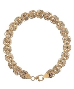 Bracciali Milor | Bracciale In Oro 18Kt Maglia A Nodo Diamantato