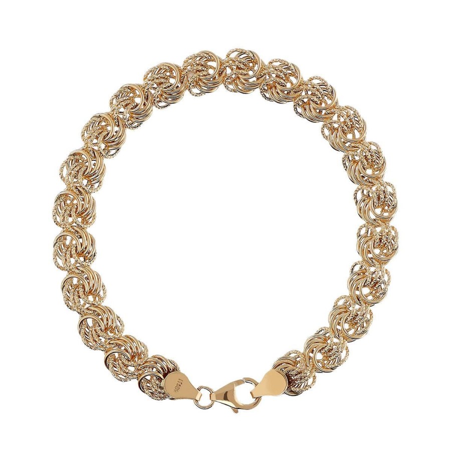 Bracciali Milor | Bracciale In Oro 18Kt Maglia A Nodo Diamantato