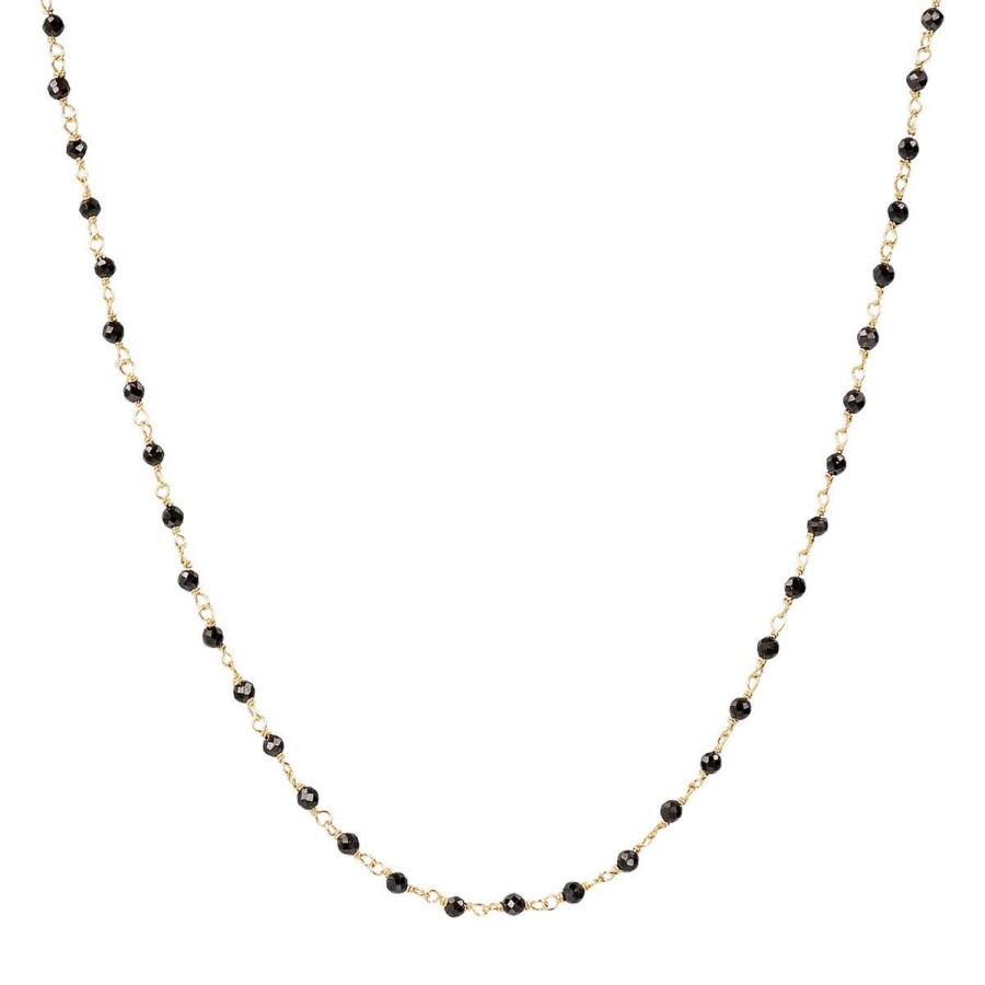 Collane Milor | Collana Rosario Con Pietra Naturale Tormalina Oro 9Kt