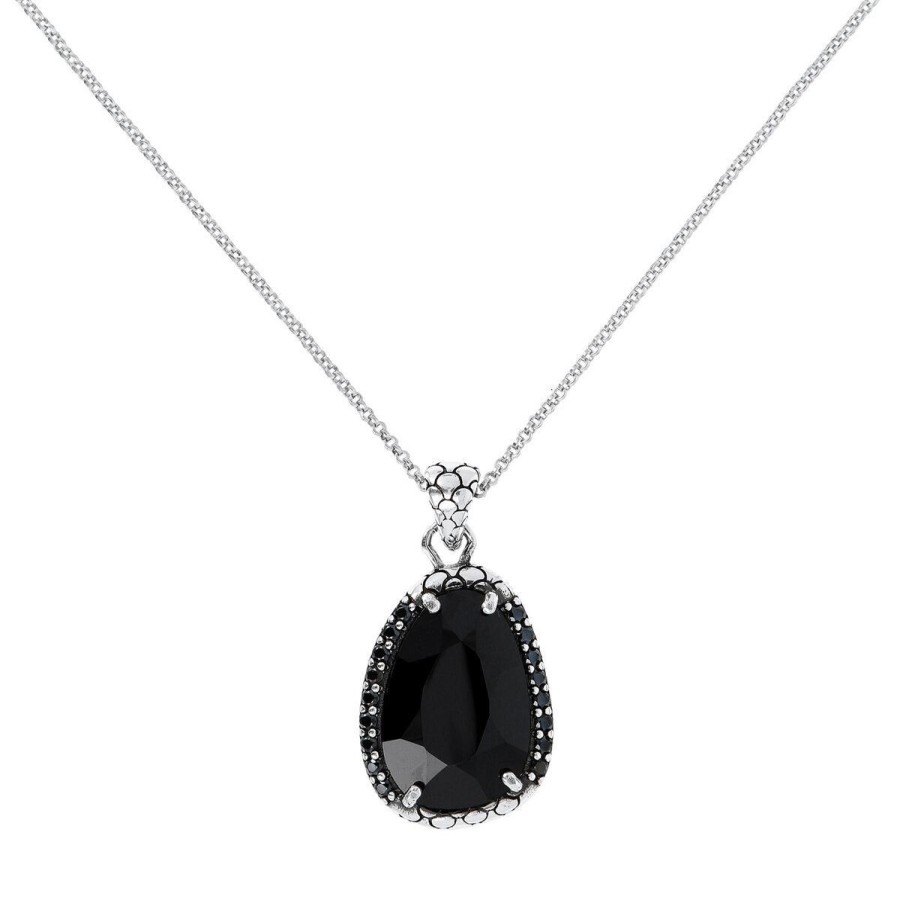 Collane Milor | Collana Con Spinello Nero E Pave In Argento 925