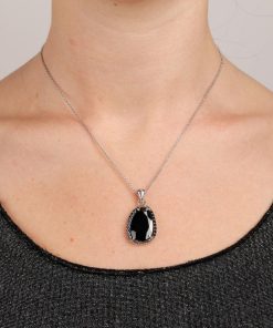 Collane Milor | Collana Con Spinello Nero E Pave In Argento 925