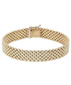 Bracciali Milor | Bracciale A Fascia Catena Pantera Oro 9Kt