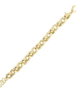 Bracciali Milor | Bracciale Catena Rolo Maxi Maglie In Argento 925 Placcato Oro Giallo 18Kt