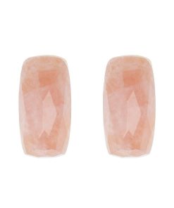 Orecchini Milor | Orecchini In Argento 925 Placcato Oro Giallo 18Kt Con Pietra Naturale Quarzo Rosa