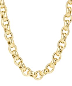 Collane Milor | Collana Catena Rolo Maxi Maglie In Argento 925 Placcato Oro Giallo 18Kt