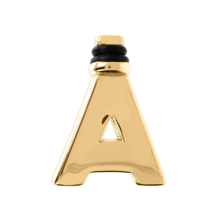 Ciondoli Milor | Charm Duo Lettera Liscia In Argento 925 Placcato Oro Giallo 18Kt