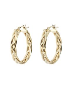 Orecchini Milor | Orecchini A Cerchio Maglia Treccia Oro 9Kt