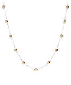 Collane Milor | Collana Girocollo In Oro 18Kt Maglia Brillantina Con Bead Lucide