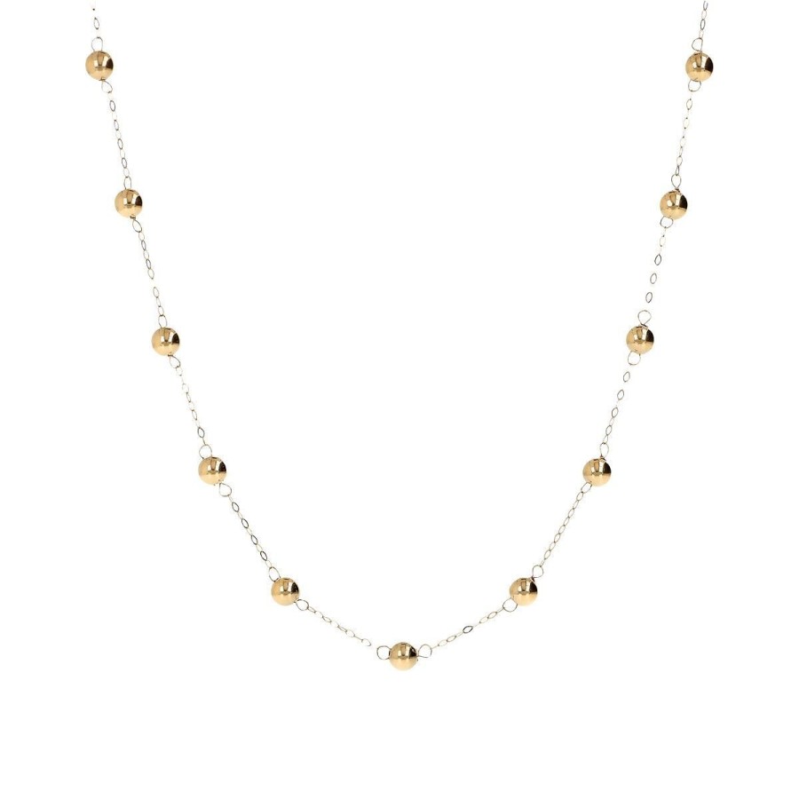 Collane Milor | Collana Girocollo In Oro 18Kt Maglia Brillantina Con Bead Lucide