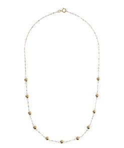 Collane Milor | Collana Girocollo In Oro 18Kt Maglia Brillantina Con Bead Lucide