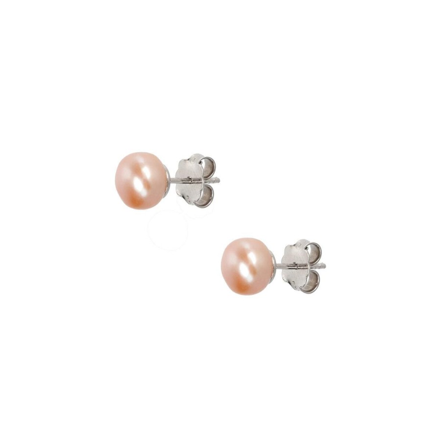 Orecchini Milor | Orecchini Con Perle D'Acqua Dolce A Bottone Multicolor O 7/7.5 Mm In Argento 925 Placcato Oro Bianco 18Kt