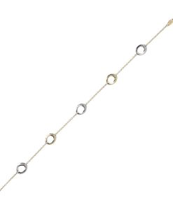 Bracciali Milor | Bracciale Catena Forzatina Con Anelli Bicolore Oro 9Kt