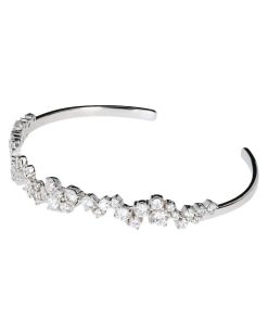 Bracciali Milor | Bracciale Rigido In Argento 925 Placcato Rodio Con Cubic Zirconia