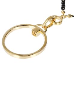 Collane Milor | Collana Duo Con Spinello Nero In Argento 925 Placcato Oro Giallo 18Kt