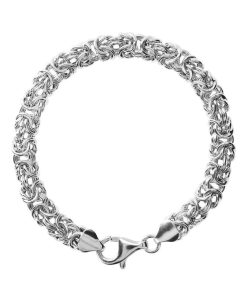 Bracciali Milor | Bracciale Maglia Bizantina In Argento 925 Placcato Platino