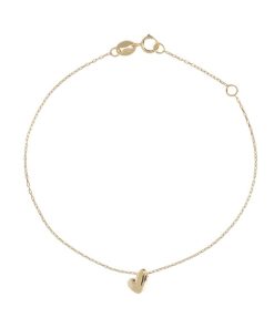 Bracciali Milor | Bracciale Catena Forzatina Con Cuore Asimmetrico Oro 9Kt