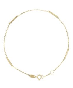 Bracciali Milor | Bracciale Catena Forzatina Con Placchette Oro 9Kt