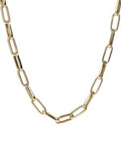 Collane Milor | Collana Maxi Maglie Ovali Allungate E Chiusura A Scomparsa In Argento 925 Placcato Oro Giallo 18Kt