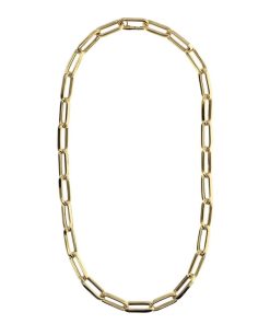 Collane Milor | Collana Maxi Maglie Ovali Allungate E Chiusura A Scomparsa In Argento 925 Placcato Oro Giallo 18Kt