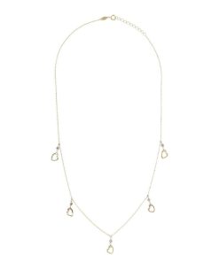 Collane Milor | Collana Catena Rolo Con Charms Cuori E Cubic Zirconia Oro 9Kt