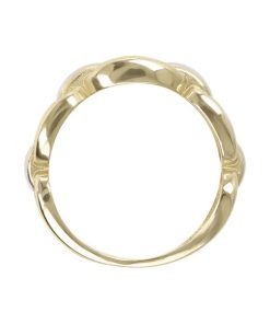 Anelli Milor | Anello Fedina Bicolore Maglia Marina Oro 9Kt