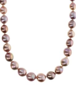 Collane Milor | Collana Girocollo Graduata Con Perle Ming D'Acqua Dolce Multicolor O 9/12 Mm In Argento 925 Placcato Oro Bianco 18Kt