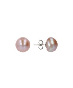 Orecchini Milor | Orecchini In Argento 925 Placcato Oro Bianco 18Kt Con Perle D'Acqua Dolce A Bottone Multicolor O 12 Mm