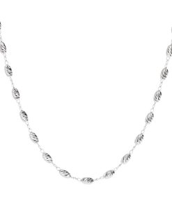 Collane Milor | Collana Lunga Con Pepite Diamantate In Argento 925 Placcato Platino