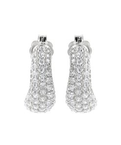 Orecchini Milor | Orecchini In Argento 925 Placcato Rodio Con Pave In Cubic Zirconia