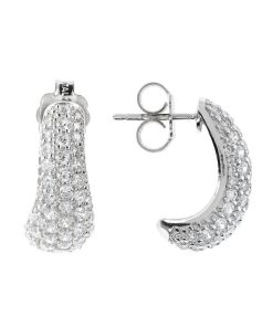 Orecchini Milor | Orecchini In Argento 925 Placcato Rodio Con Pave In Cubic Zirconia