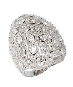 Anelli Milor | Anello Chevalier Con Elemento Ovale In Cubic Zirconia In Argento 925 Placcato Rodio