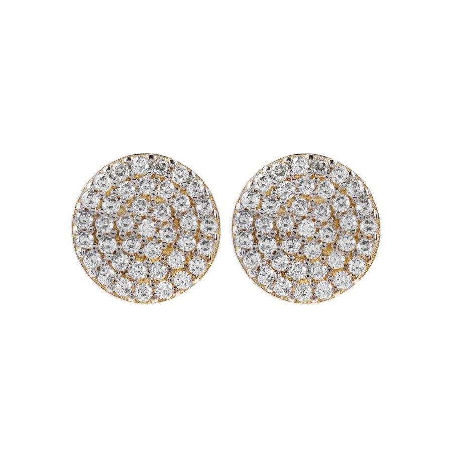 Orecchini Milor | Orecchini A Lobo Pave Con Cubic Zirconia Oro 9Kt