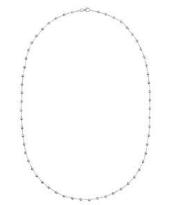 Collane Milor | Collana Lunga Con Bead Diamantate In Argento 925 Placcato Platino