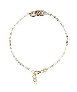 Bracciali Milor | Bracciale Catena Forzatina Con Triplo Cerchio Grande Intrecciato Oro 9Kt