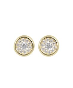 Orecchini Milor | Orecchini A Lobo Con Pave In Cubic Zirconia Oro 9Kt