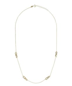 Collane Milor | Collana Catena Forzatina Con Station Di Ellissi Intrecciate Oro 9Kt