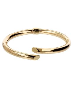 Bracciali Milor | Bracciale Rigido Contrarie In Argento 925 Placcato Oro Giallo 18Kt