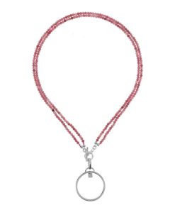 Collane Milor | Collana Duo Con Tormalina Rosa In Argento 925 Placcato Rodio