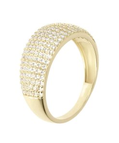 Anelli Milor | Anello A Fascia Con Pave In Cubic Zirconia Oro 9Kt