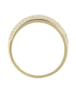 Anelli Milor | Anello A Fascia Con Pave In Cubic Zirconia Oro 9Kt