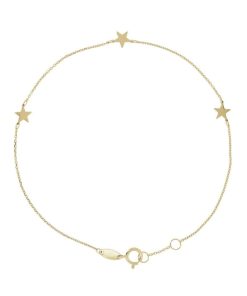 Bracciali Milor | Bracciale Catena Forzatina Con Stelle Oro 9Kt