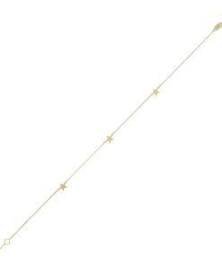 Bracciali Milor | Bracciale Catena Forzatina Con Stelle Oro 9Kt