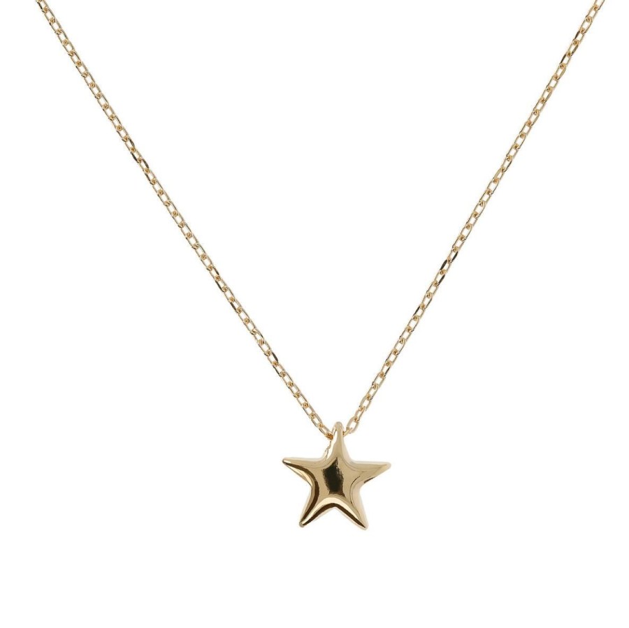 Collane Milor | Collana Catena Forzatina Con Pendente Stella Oro 9Kt