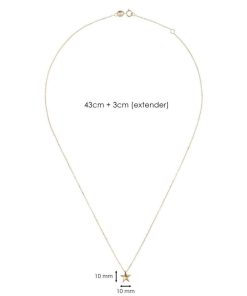 Collane Milor | Collana Catena Forzatina Con Pendente Stella Oro 9Kt