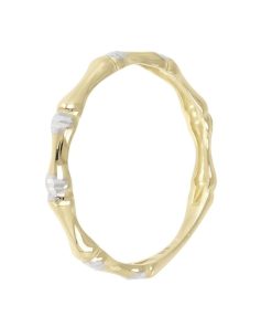 Anelli Milor | Anello Fedina Bicolore Modello Bambu Oro 9Kt